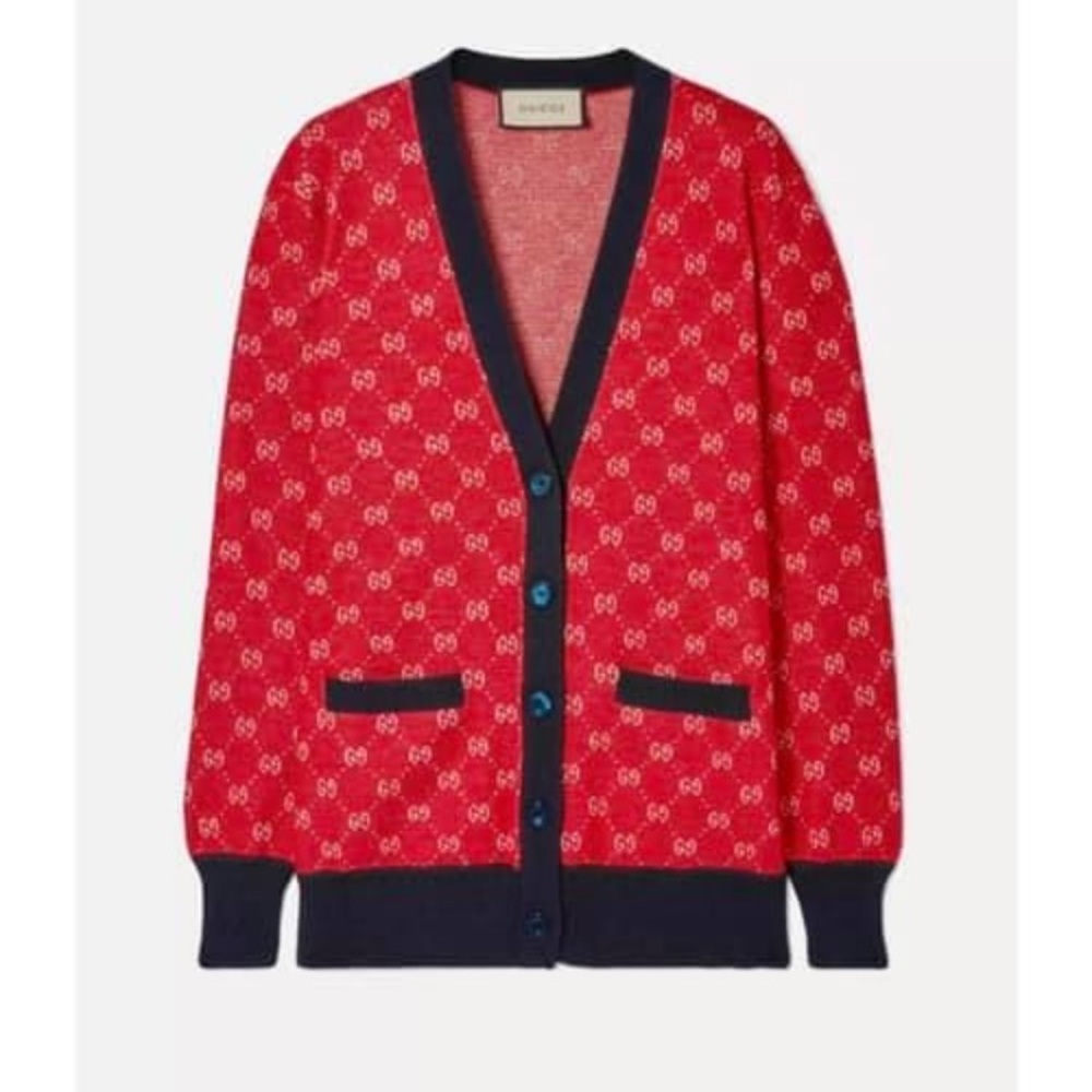 Gucci Intarsia wool blend cardigan